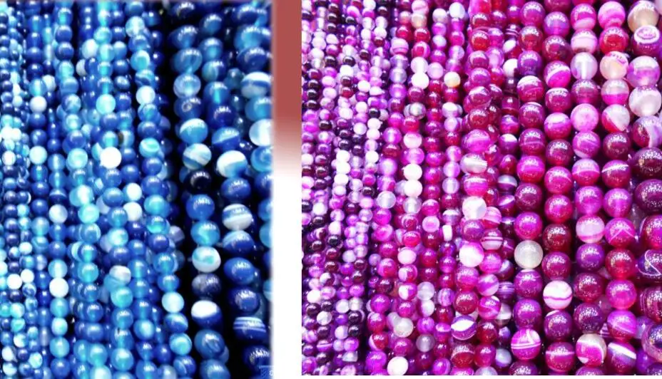 Бусины из натурального камня в синюю полоску|onyx beads|stone beadsnatural stone beads |