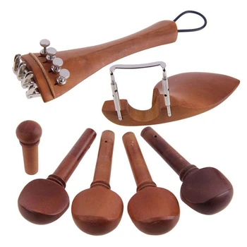 

A Natural Jujube wood 4/4 violin Parts accessories Set of Fine-Tuning, Chinrest Chin Rest, Strings, Tail Nail, Tail Rope, Scre