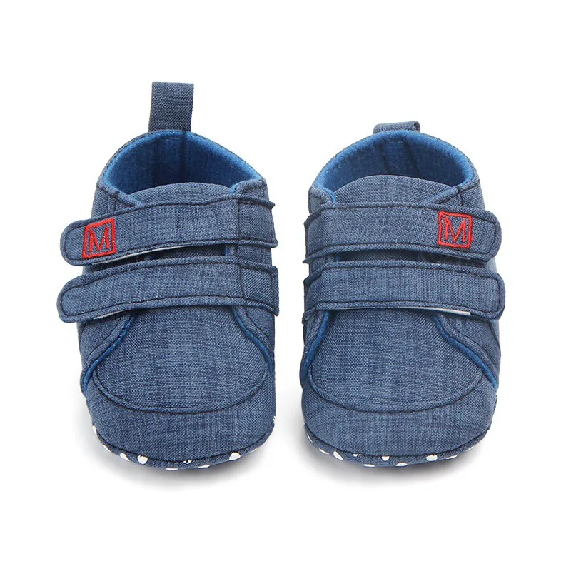 Тканевая обувь для новорожденных мальчиков одноцветная повседневная спортивная обувь для малышей теплая нескользящая обувь с мягкой подошвой для детей 0-12 месяцев