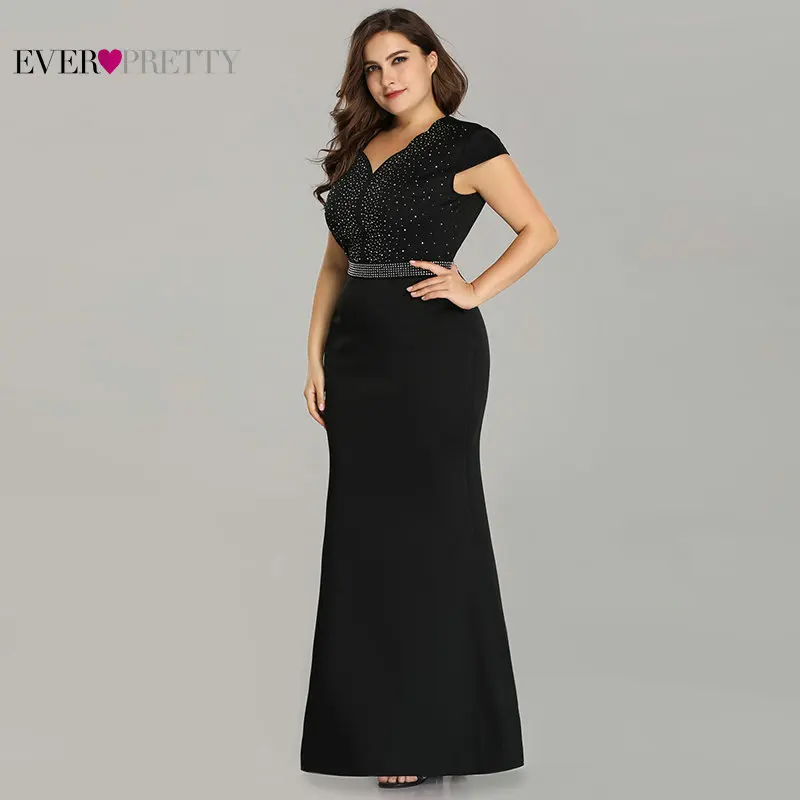 

robe de soiree longue Plus Size Evening Dresses 2019 Cheap Black Long Mermaid Evening Party Gown Dress Vestido De Festa