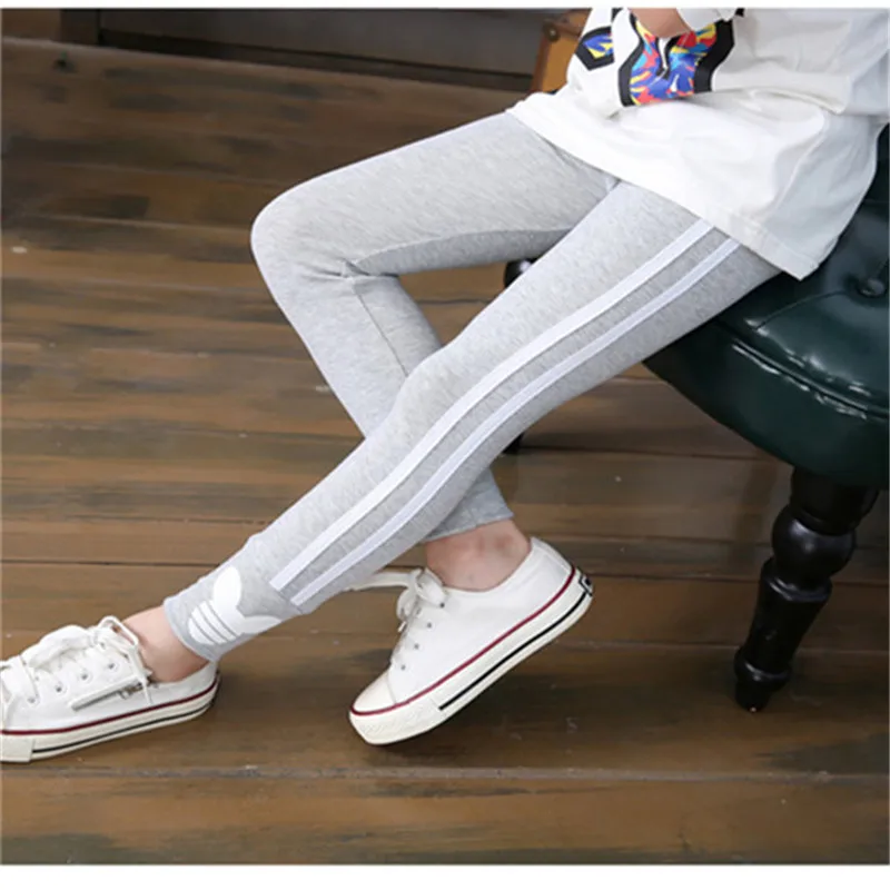 2018 New Autumn Girls Leggings Solid Cotton Kids Leggings Slim Pants Children's Long Trousers Girls Sport Pants For 4-10 Years