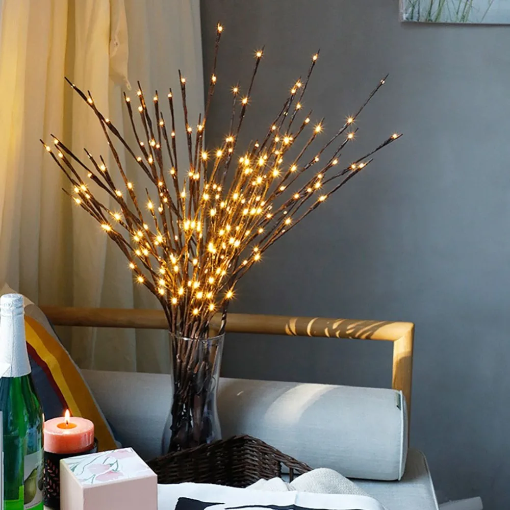 

Creative Tree Branch Colorful LED Decorated With Strings Northern Light Europe In Bedroom Night Decorative