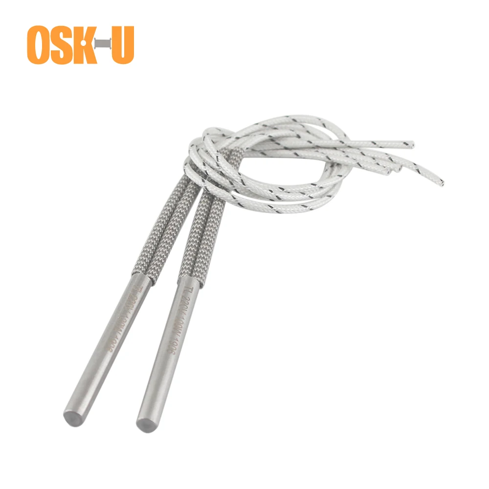 

2PCS Cartridge Heater Element 6mm Tube Diameter 220V Stainless Steel Electric Heating Tube Element Wattage 80/100/150W