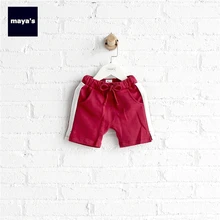 Mayas Side Striped Soft Summer Kids Shorts Children Solid Color Elastic Shorts Toddler Basic Sport Bottom Free Shipping 81210