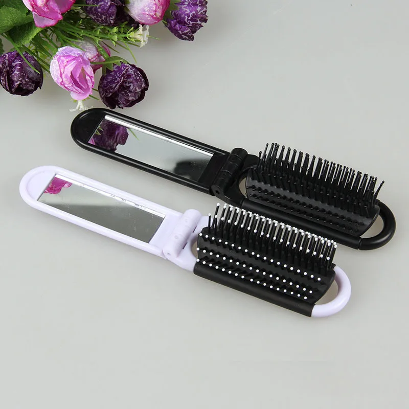 Brosse Cheveux De Voyage Pliable Avec Miroir