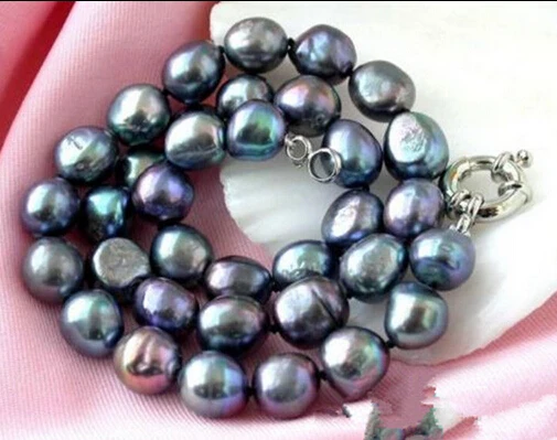 Ddh003760 черный 9 10 мм Keshi Keishi барокко пресноводный жемчуг ожерелье|freshwater pearl necklace|pearl