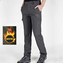 Флисовые теплые мужские брюки-карго зимние военные тактические флисовые рабочие брюки деловые брюки плотная водонепроницаемая одежда
