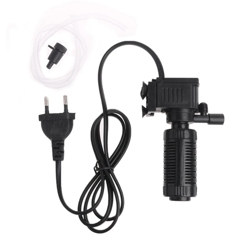 

Mini 3 in 1 Aquarium Internal Filter Fish Tank Oxygen Submersible Pump Spray EU Plug W215