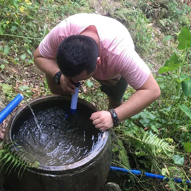 

Portable Purifier Straw Water Filter Personal Survival Kit Emergency Gear Super water filtration Wild essential with rope