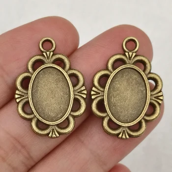 

100pcs/lot 18*26mm Metal/Alloy Antique Bronze Blank size:10x14mm Charms Pendant DIY Jewelry Accessory Base Setting