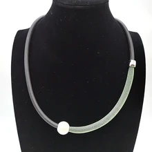 YD& YDBZ Новое модное ожерелье-чокер для молодых женщин, синяя кружевная труба, искусственный жемчуг, ожерелье с подвеской, модное цветное алюминиевое ожерелье в форме трубки