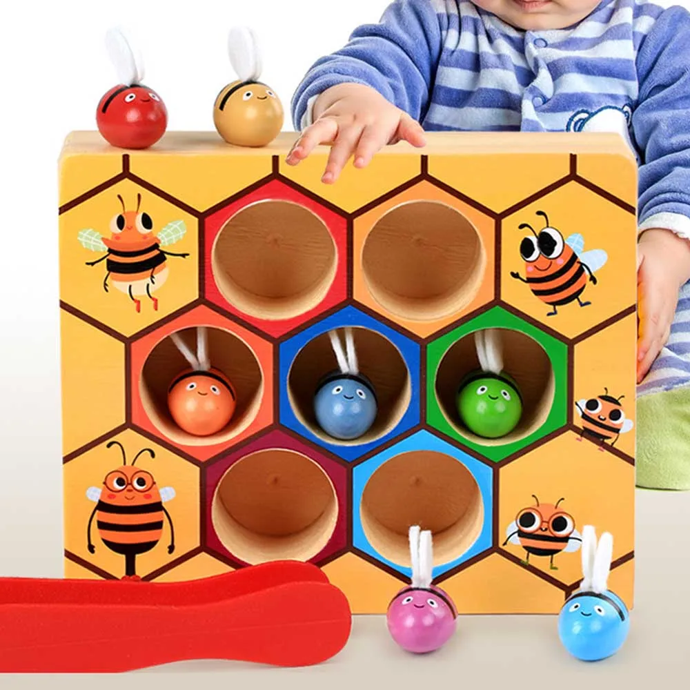 Монтессори улей игры доска пчелы с зажимом забавная игрушка для ловли обучающая улей детские развивающие игрушки доска