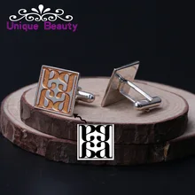 Wholesale 925 Solid Silver Cufflinks with Logo Custom Made Gold Color Filled Cuff Link Personalized Company Man Jewelry