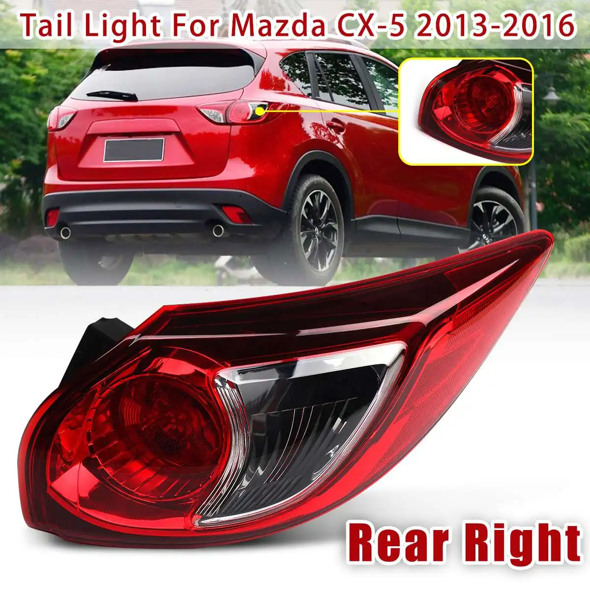 Автомобильный задний светильник, корпус для Mazda Cx5 Cx-5 2013-, автомобильный Стайлинг, задний левый и правый задний светильник, задний тормозной противотуманный светильник - Цвет: Outer Right Side