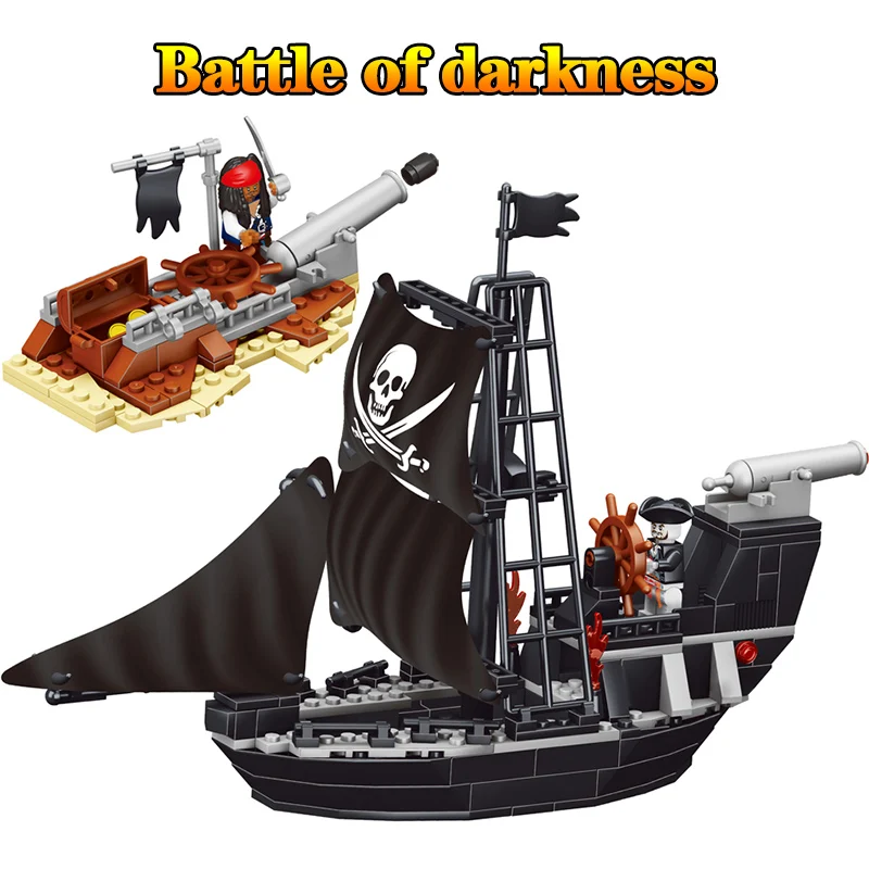 

Pirate Ship Ambush Blocks Compatible LegoINGLYS Battle of Darkness Cannon Captain Pirate Character Activity Toys For Children