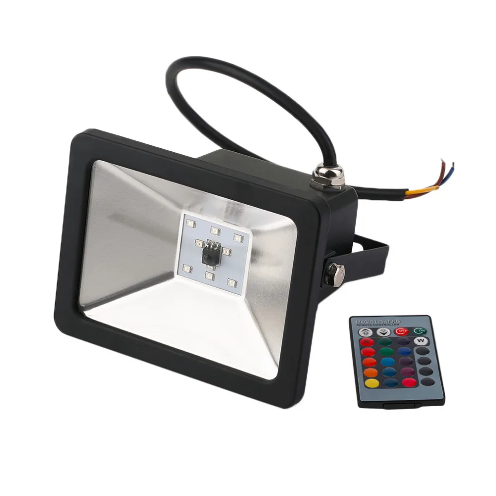 10W RGB LED Flood Light Black AC85 265V Fluter Lamp Landscape Outdoor