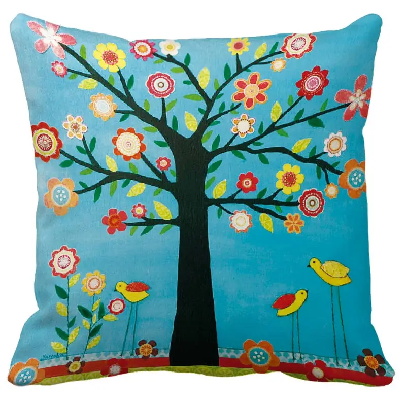 Стильная наволочка для подушки с изображением дерева, простые геометрические декоративные наволочки для дивана из полиэстера и хлопка