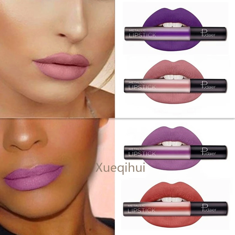 

1 units of liquid lipstick long-lasting waterproof metallic lipstick matte lips make-up sexy color gold Cmaadu Nude color