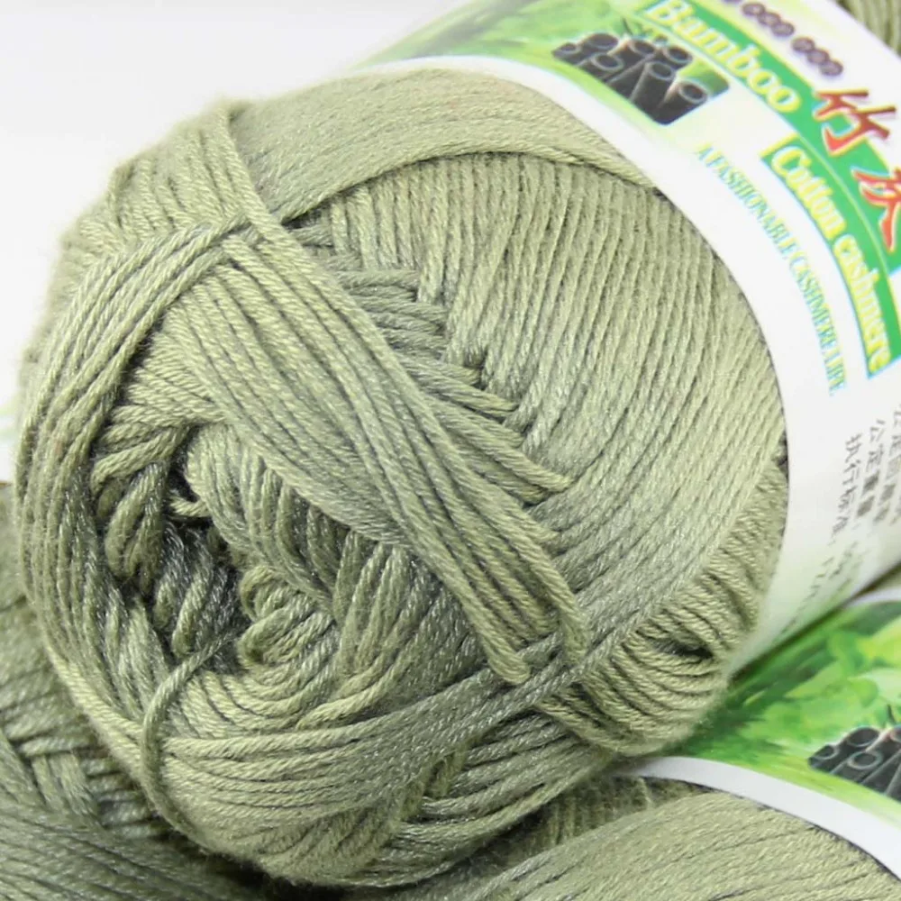 

Lot of 1 BallsX50g Color optional Super Soft Natural Bamboo Cotton Knitting Yarn Olive Drab 322-920