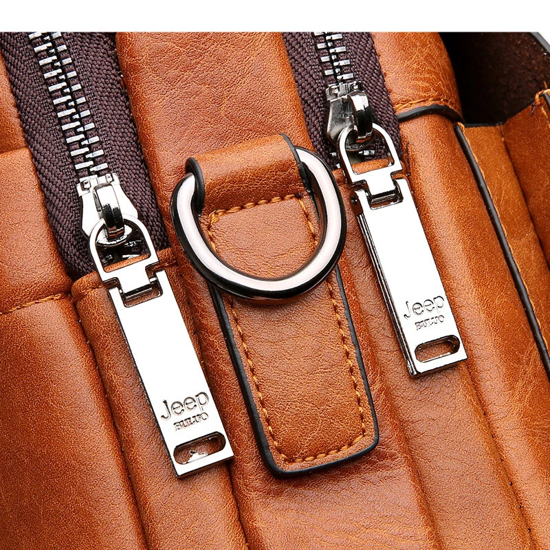 Jeep buluo бренд Для мужчин Tote Повседневное Портфели Бизнес коричневая сумка через плечо кожа высокое качество Курьерские сумки 14 "ноутбук A4