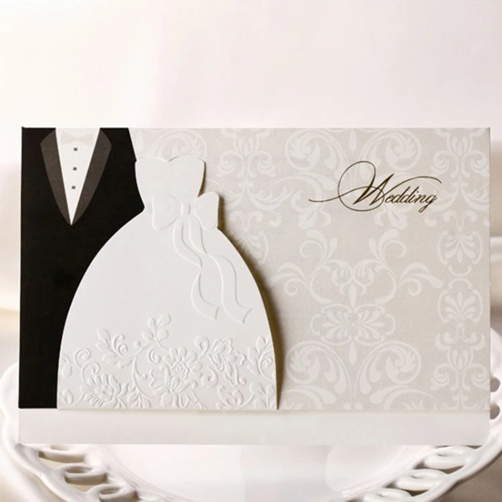12pcs Lot Design Bride And Groom Wedding Invitations Paper Convite 12pcs Lot Design Bride And Groom Wedding Invitations Paper Convite Supplies Invitation Card Favors Not Printable Blank In Cards From Home