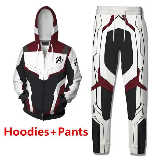 

Avengers Endgame Quantum Realm 3D Print Hoodies Sweatshirt Superhero Captain America Iron Man Coat Jacket Tony Stark Coat+Pants