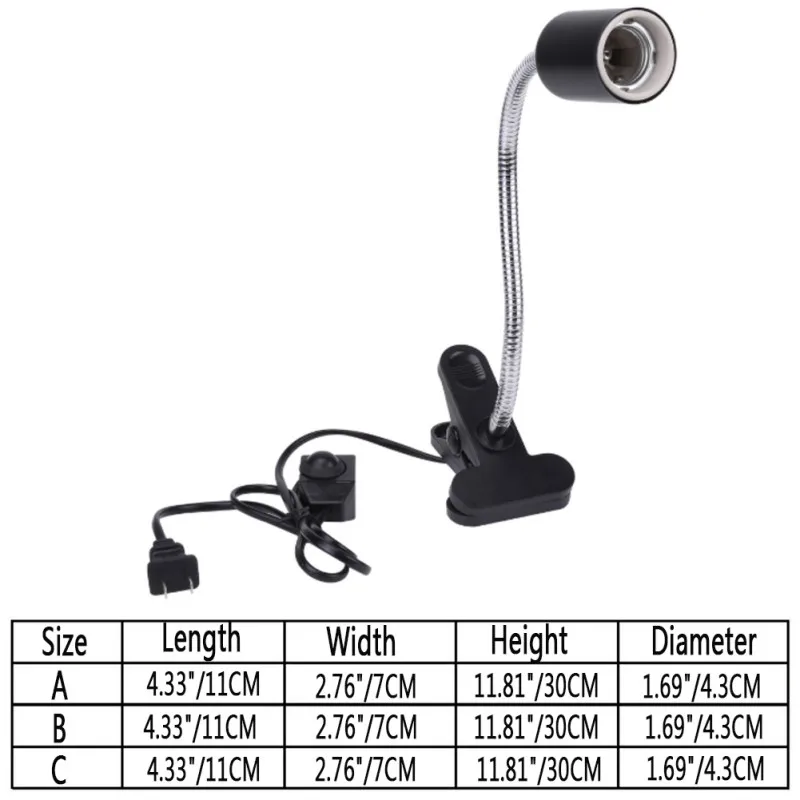 Зажим лампы для черепах полный спектр солнце UVB лампа для рептилий место обитания освещение тепла лампы Регулируемый UVA нагревательная лампа