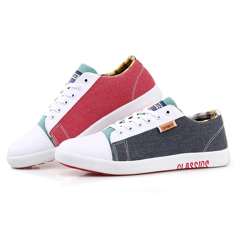 characteristic model boys canvas skate shoes mans mixed colors patchwork fabric new model mens canvas shoes