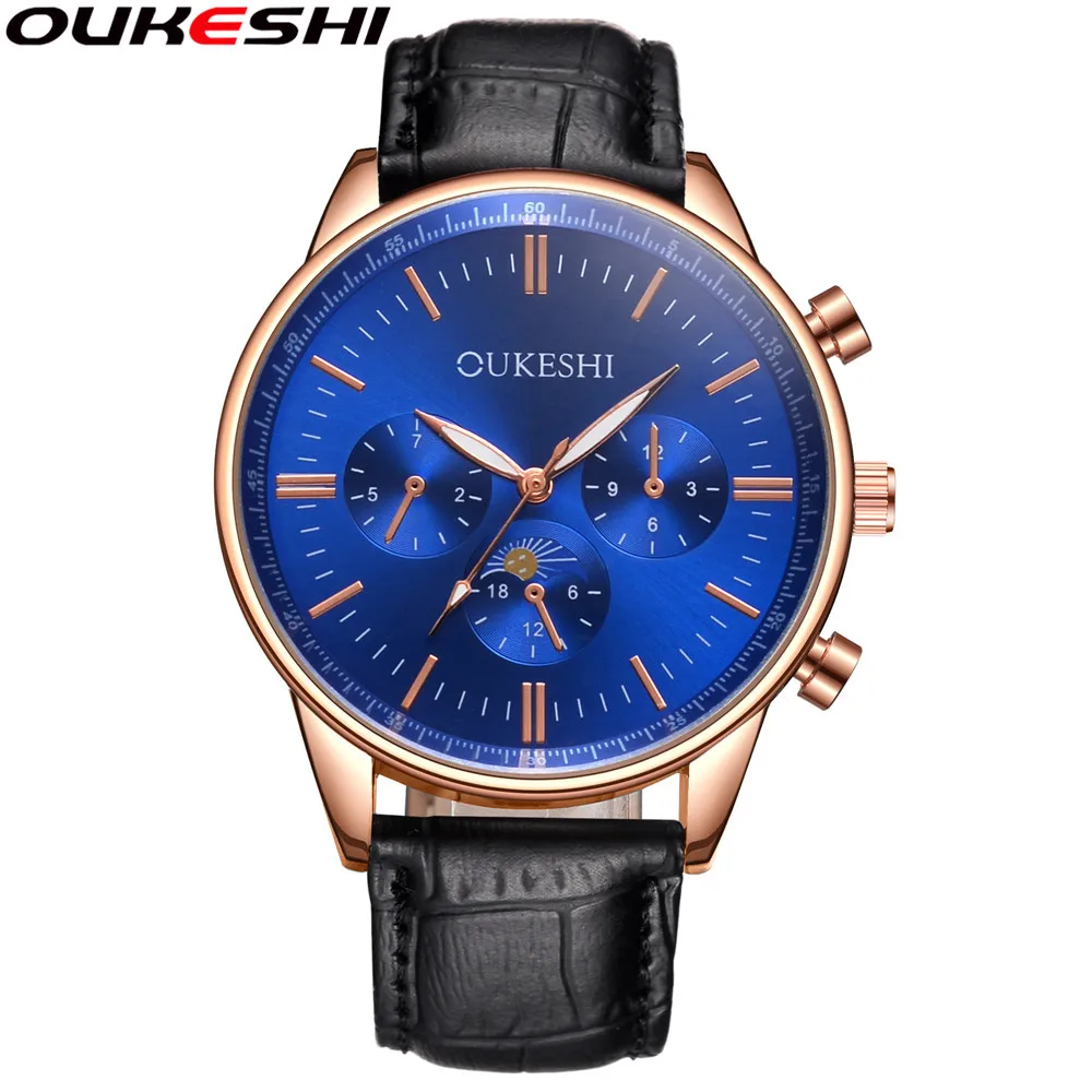 2017 OUKESHI Brand Top Luxury Men Business Watch Casual Men Quartz Wristwatches Relogio Masculino Male Clock