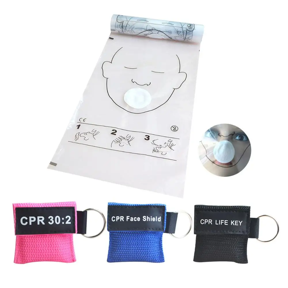 

10Pcs/Lot 36Pcs/Roll CPR Resuscitator Mask CPR Face Shield First Aid AED/CPR Training Tool With 3Pcs Disposable Emergency Mask