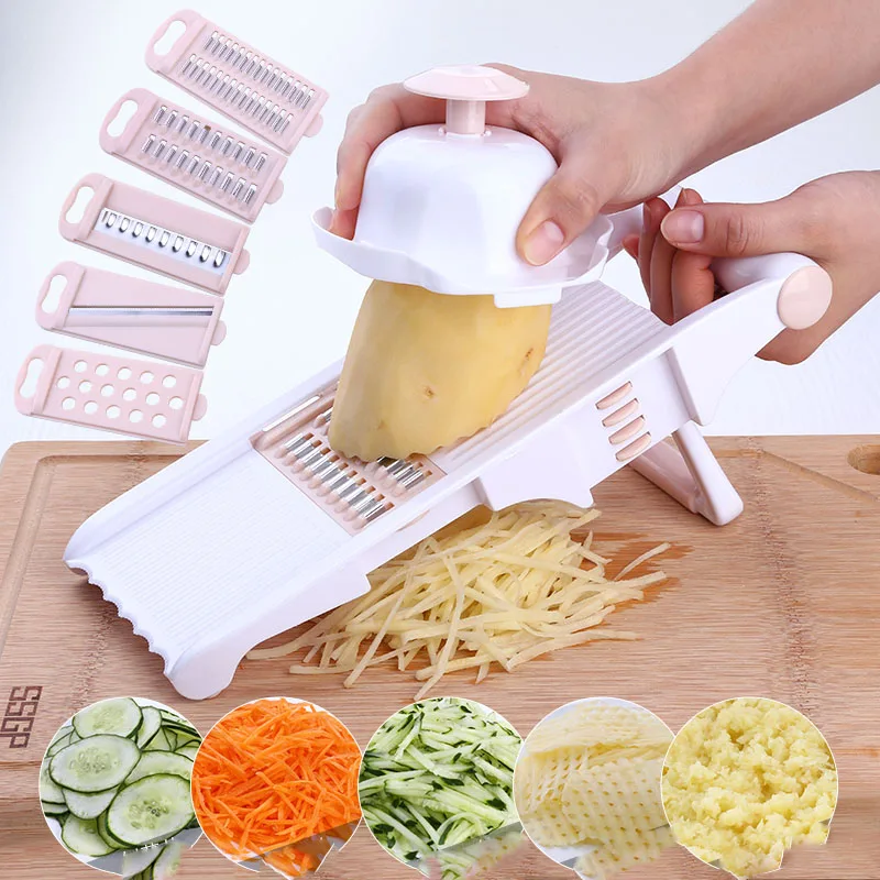 Kcasa 5 лезвий мандолина slicer многофункциональный нож терка Нержавеющая сталь лезвия овощей фруктов резак кухонная утварь