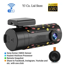 Nuovo mini wifi car dvr lens rotativo della macchina fotografica dell’automobile di visione notturna di hd dash cam recorder bluetooth senza fili snapshot auto videocamera