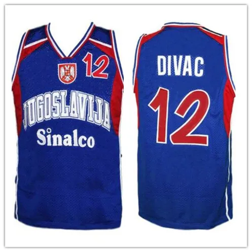 

Vlade Divac #12 Jugoslavija Yugoslavia High School Basketball Jersey Embroidery Stitched Customize any name and number