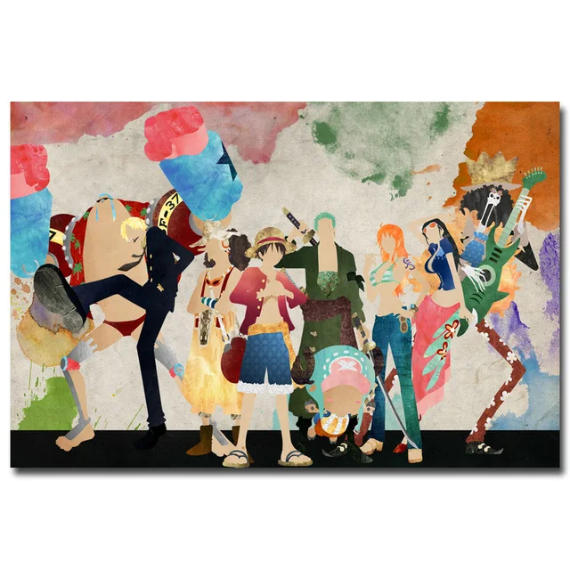 one piece strong world characters art silk fabric poster print 12x18