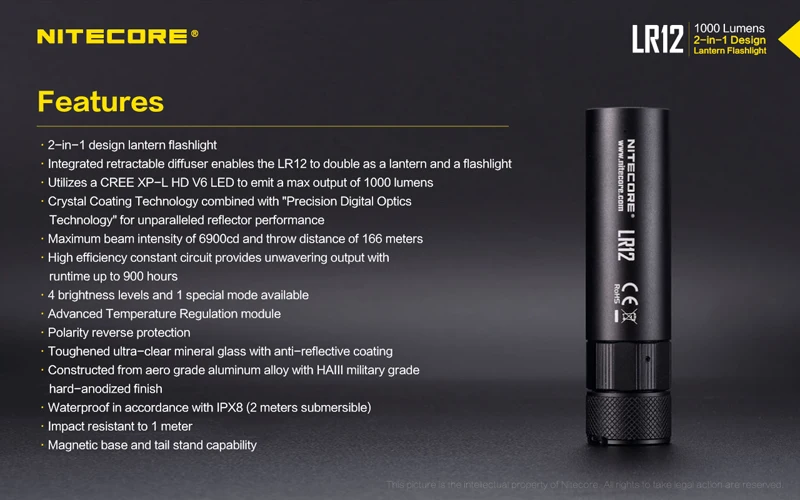 Nitecore LR12 2 in 1 Retractable Portable Lantern Flashlight (22)