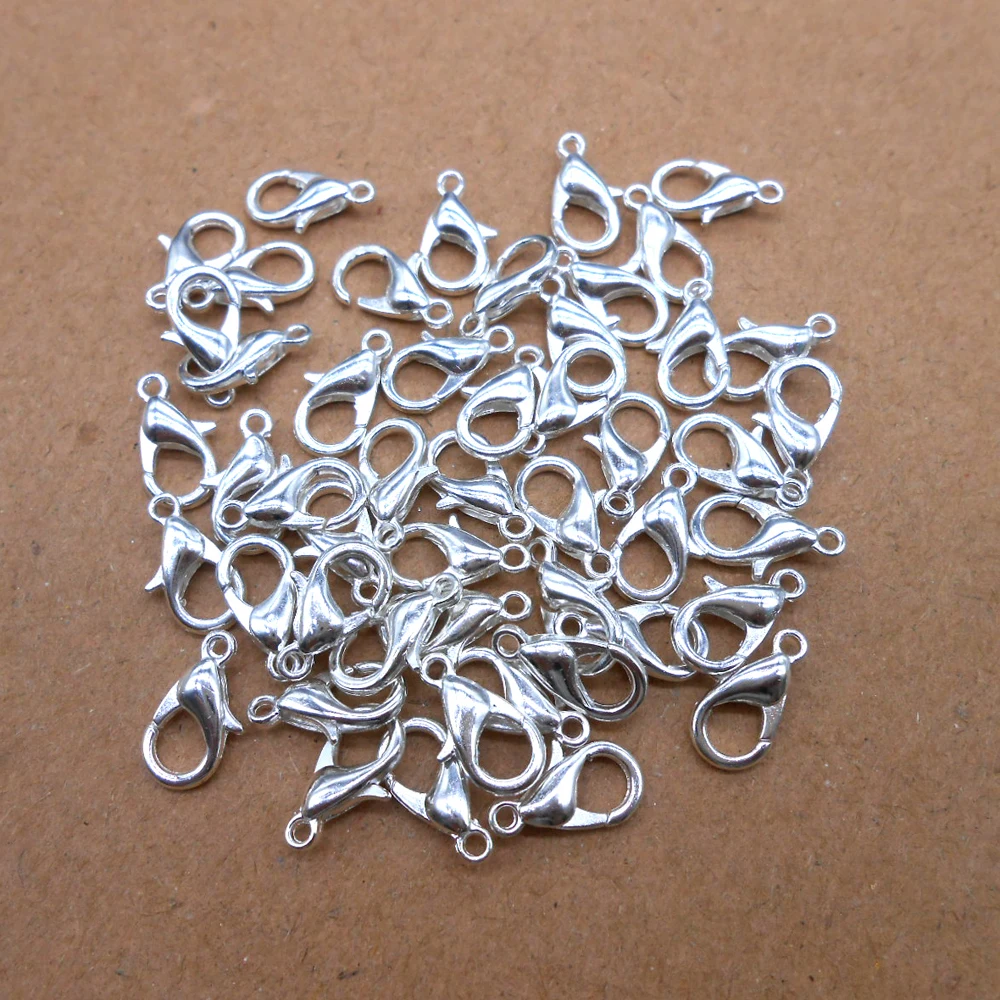 

12*6mm 200pcs/lot Fashion Jewelry Findings,925 silver/gold lobster clasp Hooks for necklace&bracelet chain