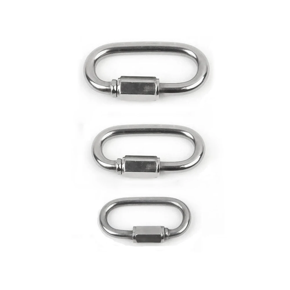 

304 Stainless Steel Multifunctional Lock Hook Quick Link Screw Lock Ring Hook Carbiner