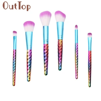 

6Pcs Colorful Pro Makeup Cosmetic Brushes Set Powder Foundation Eyeshadow Lip Brush Levert Dropship mar1