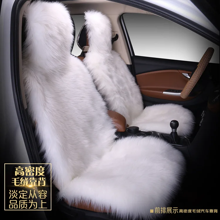 Natural Fur Sheepskin Car Seat Covers, Universal Wool Car Seat Cushion,Winter Warm Car Front Seat Cover SWSC02