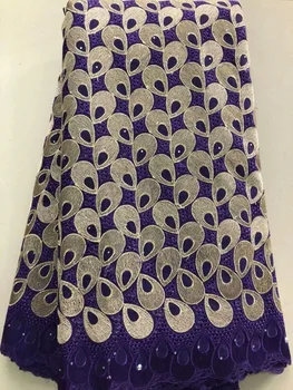 

African Dry Lace Cotton Fabrics Embroidered High Quality Swiss Voile Lace Fabric For Party Dresses MLZJFE284