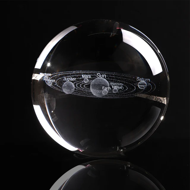 6CM Laser Engraved Solar System Ball 3D Miniature Model Sphere