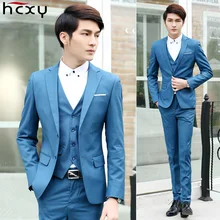 Мужской костюм для свадьбы, Модный деловой костюм, мужской блейзер, вечерние мужские костюмы, комплект одежды из 3 предметов(пиджак+ жилет+ брюки