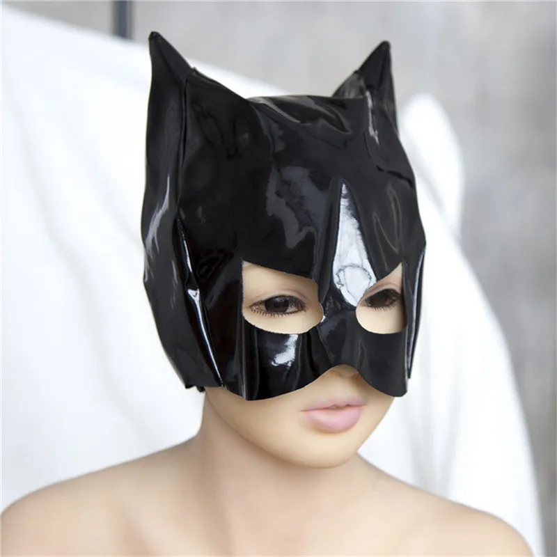 Аниме косплей сексуальная кошка леди половина лица маска искусственная кожа Открытый глаз маска косплей реквизит сексуальные костюмы для БДСМ Маскировка женщина