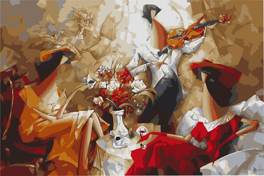 

Ballet Violin Girl Oil Painting By Numbers DIY Butterfly Digital Picture Coloring By Numbers On Canvas Unique Gift Home Decor