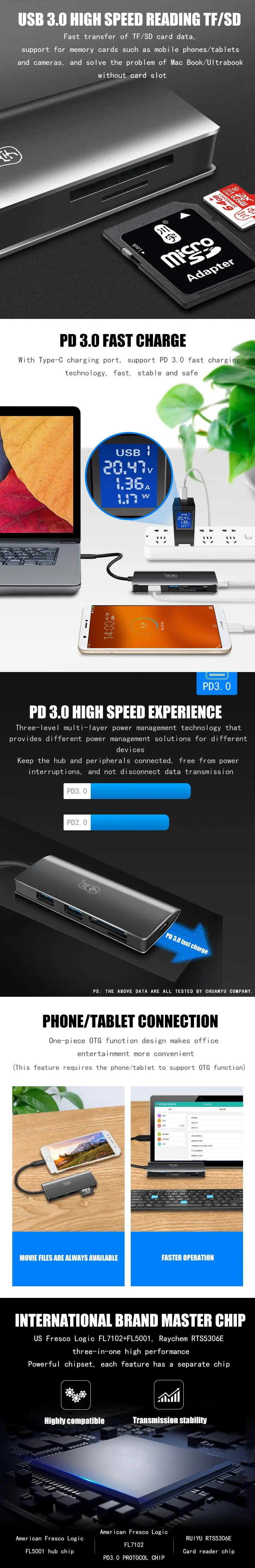 Kawau USB док-станция все-в-одном USB-C к HDMI кард-ридер RJ45 PD адаптер для MacBook samsung Galaxy S9/S8/S8+ type C концентратор