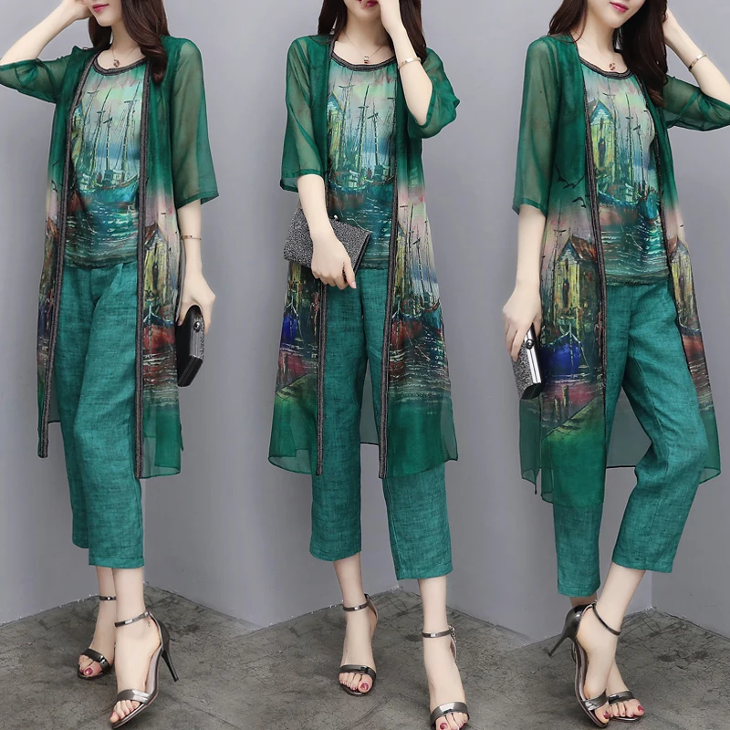 Largr-Big-Size-Cardigan-3-Piece-Set-Women-Chiffon-Ensemble-Femme-Deux-Pieces-Trousers-Suit-Conjunto (1)