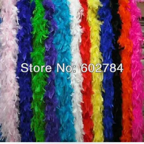 

Free Shipping 30pcs/lot Assorted color Fluffy Wedding chicken Marabou feather Strip Turkey feather Boa scraf 2yards per piece