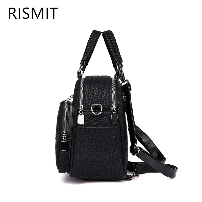 Mochilas Новое поступление Rismit 2019 Nueva Mochila De Cuero Pu Para Mujer Escolar Informal Chica Adolescente multifunciãn Gran