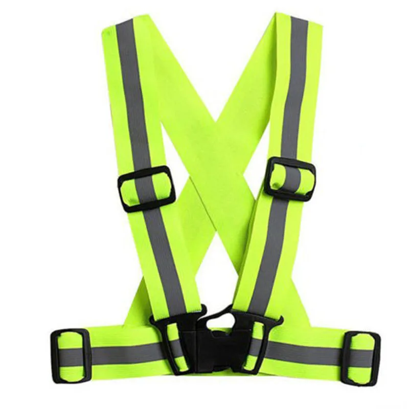 High Visibility Unisex Outdoor Safety Vest Reflective Belt Safety Vest Fit For Running Cycling Sports Outdoor Clothes - Цвет: fluorescent green