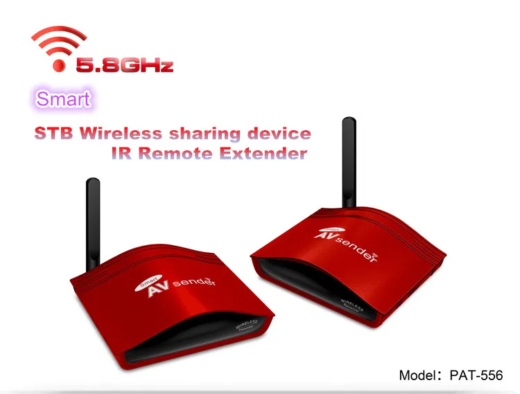 

PAT-556 5.8G 300m Smart Wireless Sharing Device Transmitter and Receiver +IR Signal Extension Cable +EU US UK AU Plug for PAT556